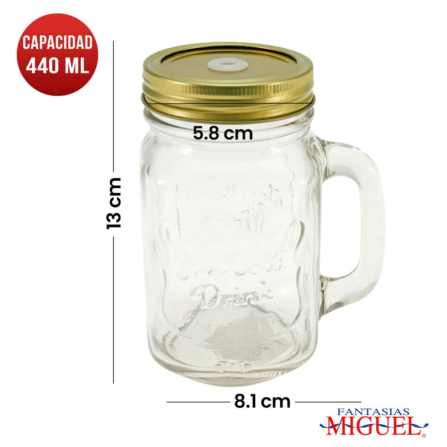 Art.6066 Frasco Con Agarradera Tapa Con Hoyo 440ml 13x10.5x8.5cm 1pz