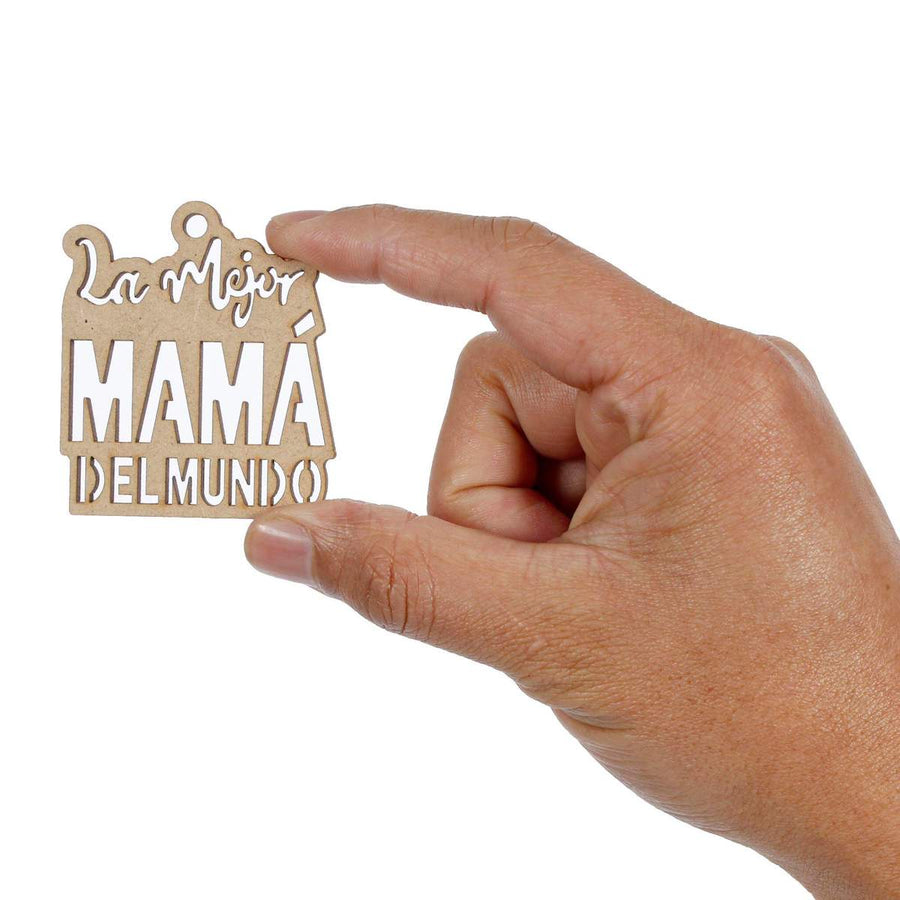 Art.6093 Llavero La Mejor Mamá 5x5.7cm 2pz