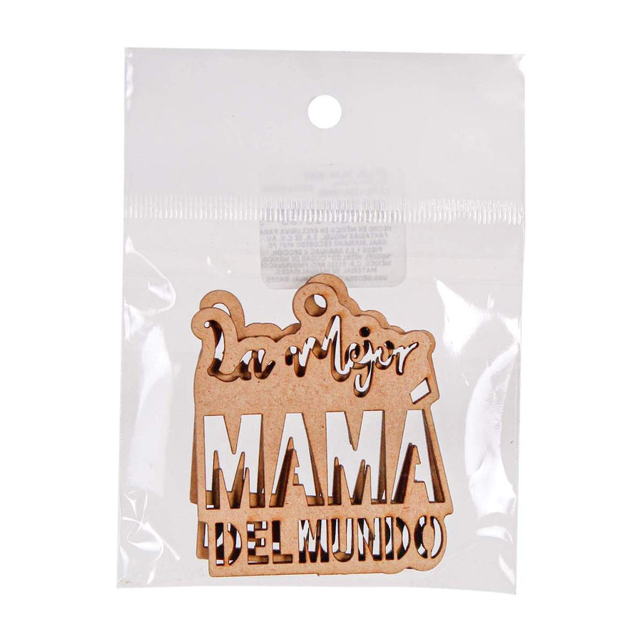 Art.6093 Llavero La Mejor Mamá 5x5.7cm 2pz
