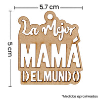 Art.6093 Llavero La Mejor Mamá 5x5.7cm 2pz