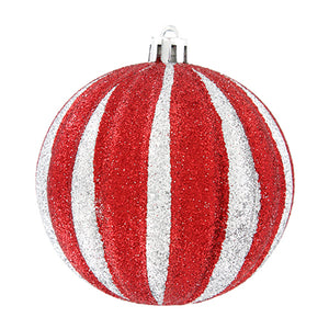 Art.6135 Esfera de Navidad Con Rayas Diamantada