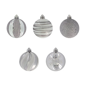 Art.6148 Esferas Surtidas Blanco/Plata