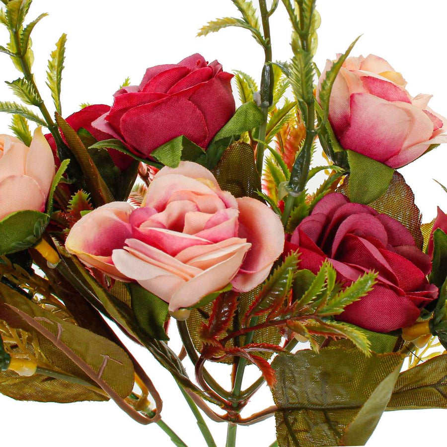 Art.6322 Planta Con Rosas Fina x5 30cm 1pz