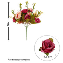 Art.6322 Planta Con Rosas Fina x5 30cm 1pz