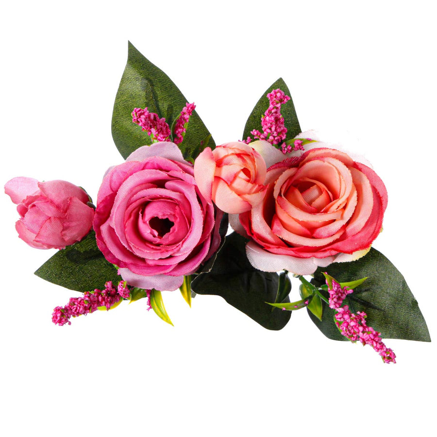 Art.6353 Planta Con Rosas  Fina x6 Flores 29cm 1pz