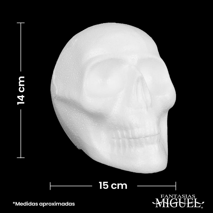 Art.6371 Cráneo de Unicel Grande 15x14x21cm 1pz
