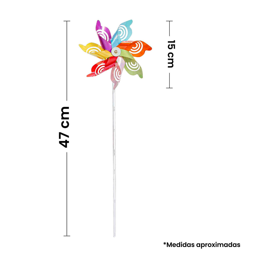 Art.6452 Adorno Rehilete Arcoiris 47x15cm (Diam) Aprox 1pz
