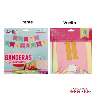 Fantasías Miguel Art.6511 Guía Happy Birthday 19cm    4m 1pz