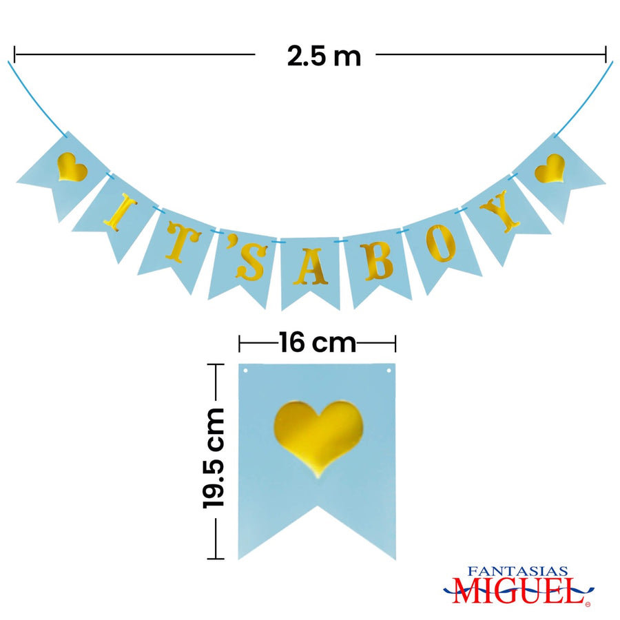 Art.6550 Guía Baby Shower x9 19.5x16cm  2.5m 1pz