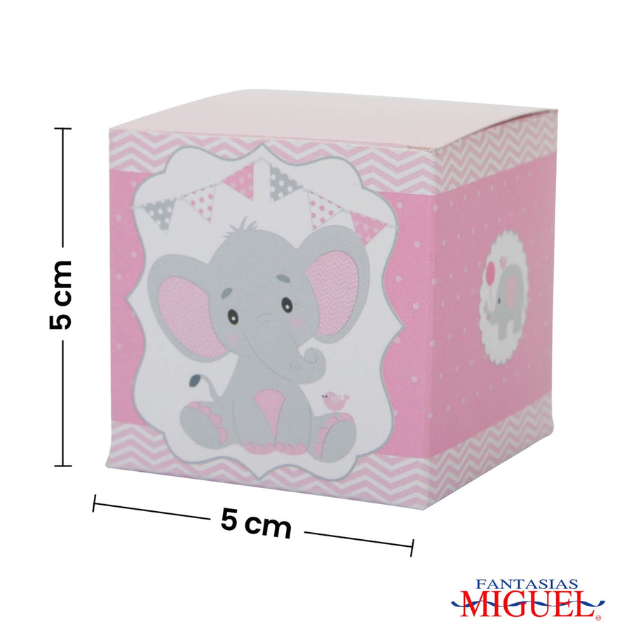 Art.6617 Caja cubo Elefante 5x5cm 4pz