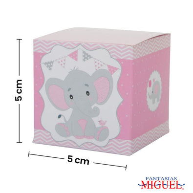 Fantasías Miguel Art.6617 Caja cubo Elefante 5x5cm 4pz