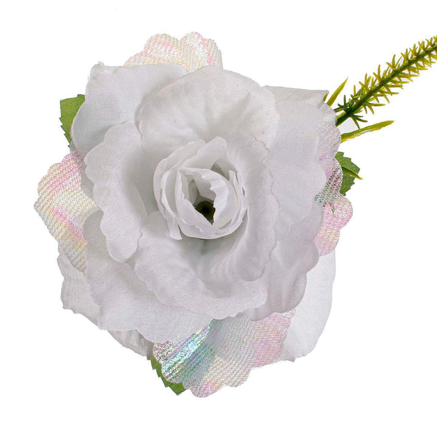 Art.6654 Bush Chico Rosas Con Iris X6 Flores 33cm 1pz