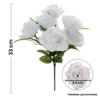 Art.6654 Bush Chico Rosas Con Iris X6 Flores 33cm 1pz