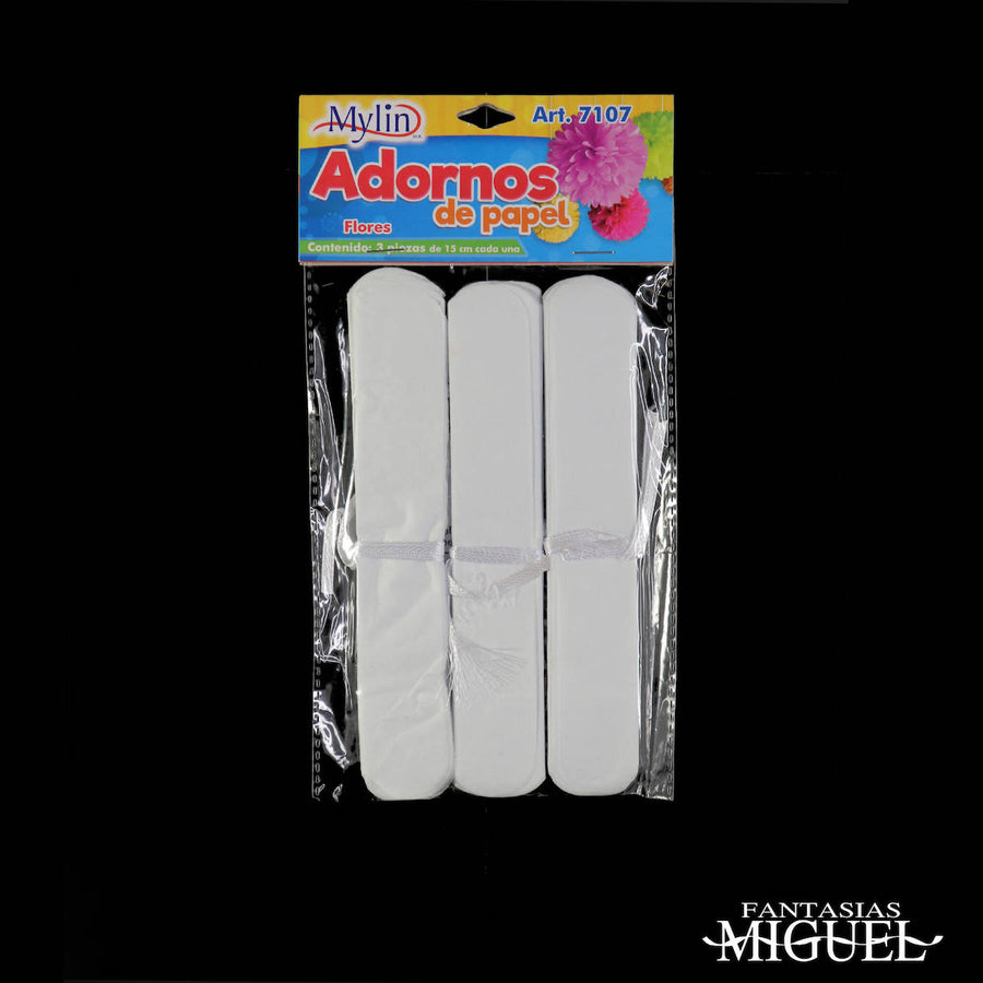 Art.7107 Adorno De Papel Flor 15cm 3pz