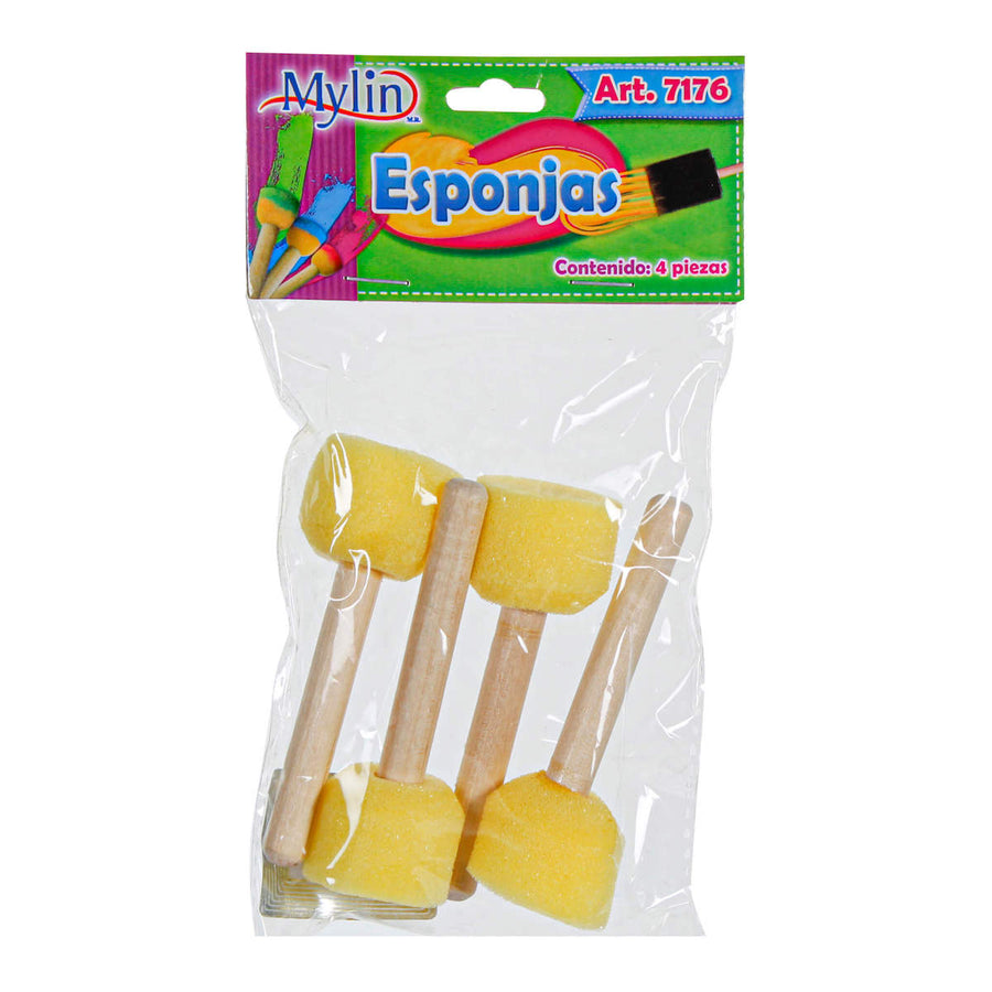Art.7176 Esponja Con Mango 8.5x3cm 4pz