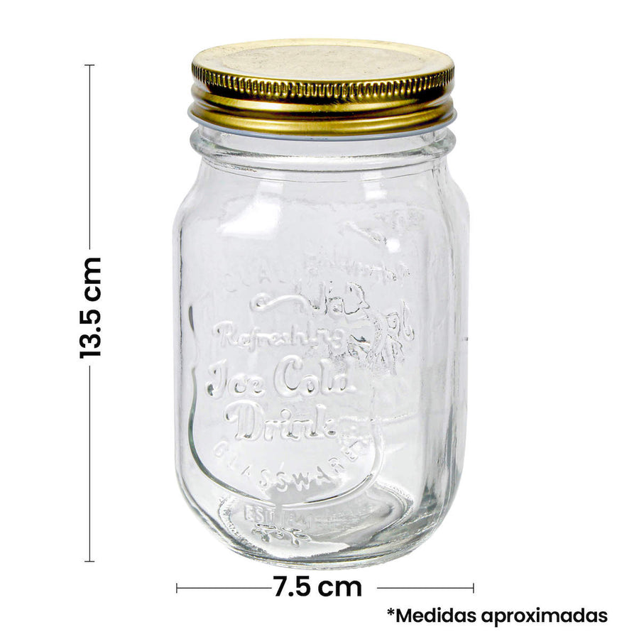 Art.7654 Frasco Grabado Con Tapa 450ml 13.5x7.5cm 1pz