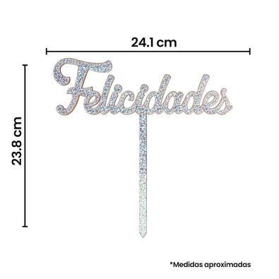 Fantasías Miguel Art.7834 Pick Felicidades Metalizado 23.8x24.1cm 1pz
