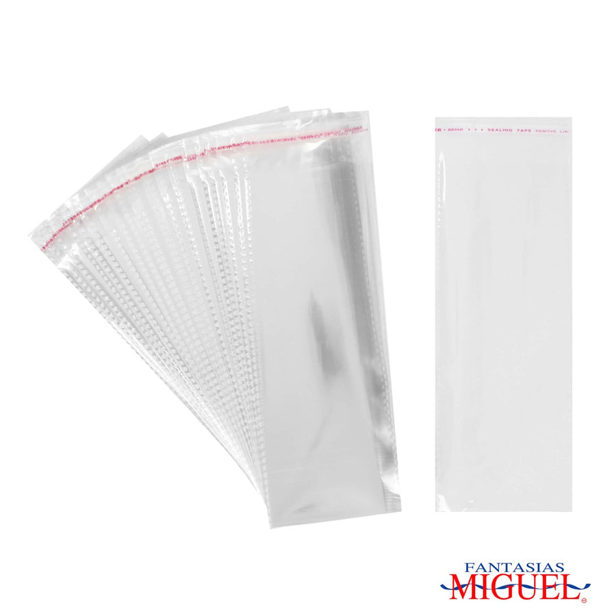 Art.7865 Bolsa Celofán con Sello Adhesivo 20x8+3cm 100pz