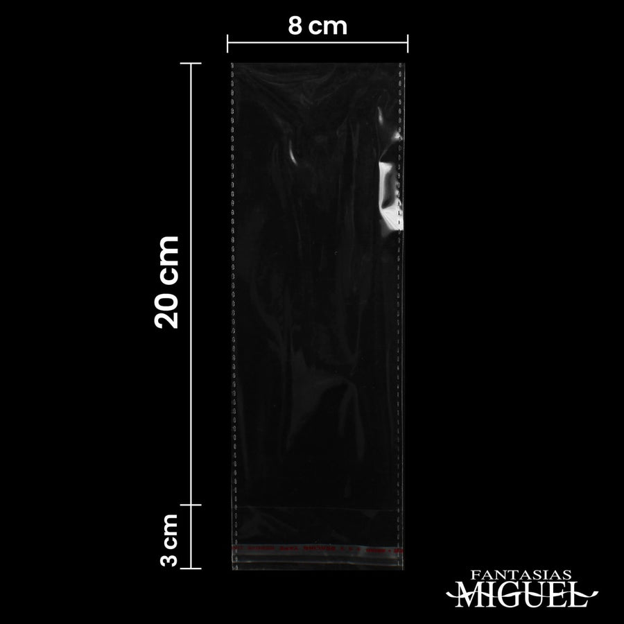 Art.7865 Bolsa Celofán con Sello Adhesivo 20x8+3cm 100pz