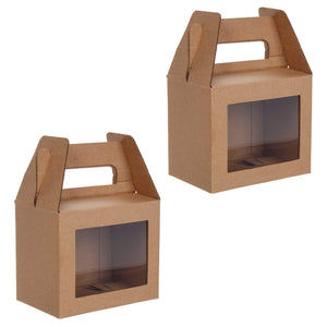 Art.7913 Lonchera Kraft Chica Con Ventana De PVC 16.5x12x8cm 2pz