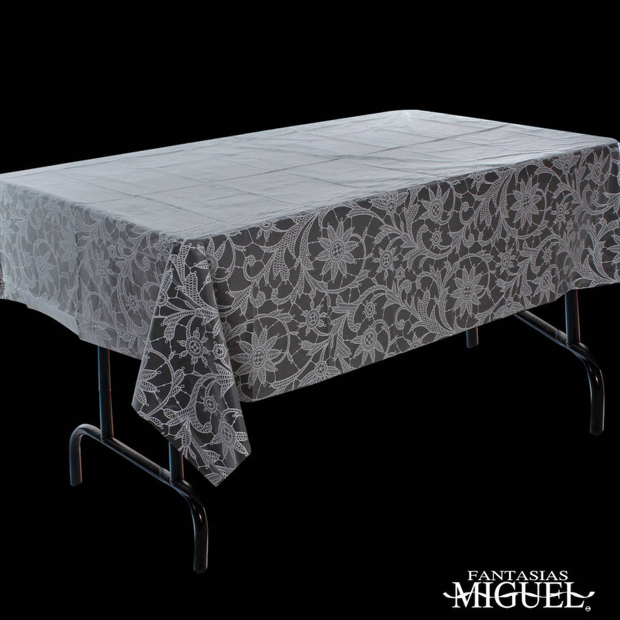 Art.8329 Mantel Plástico Rectangular Bordado 1.38x2.76m 1pz
