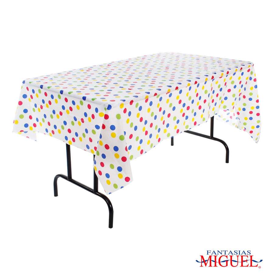 Art.8379 Mantel Plástico Rectangular Puntos 1.38x2.76m 1pz