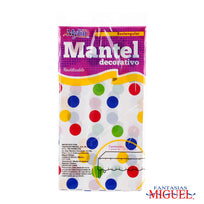 Art.8379 Mantel Plástico Rectangular Puntos 1.38x2.76m 1pz