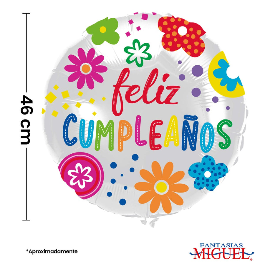 Art.8440 Globo Impreso Feliz Cumpleaños 46cm 1pz