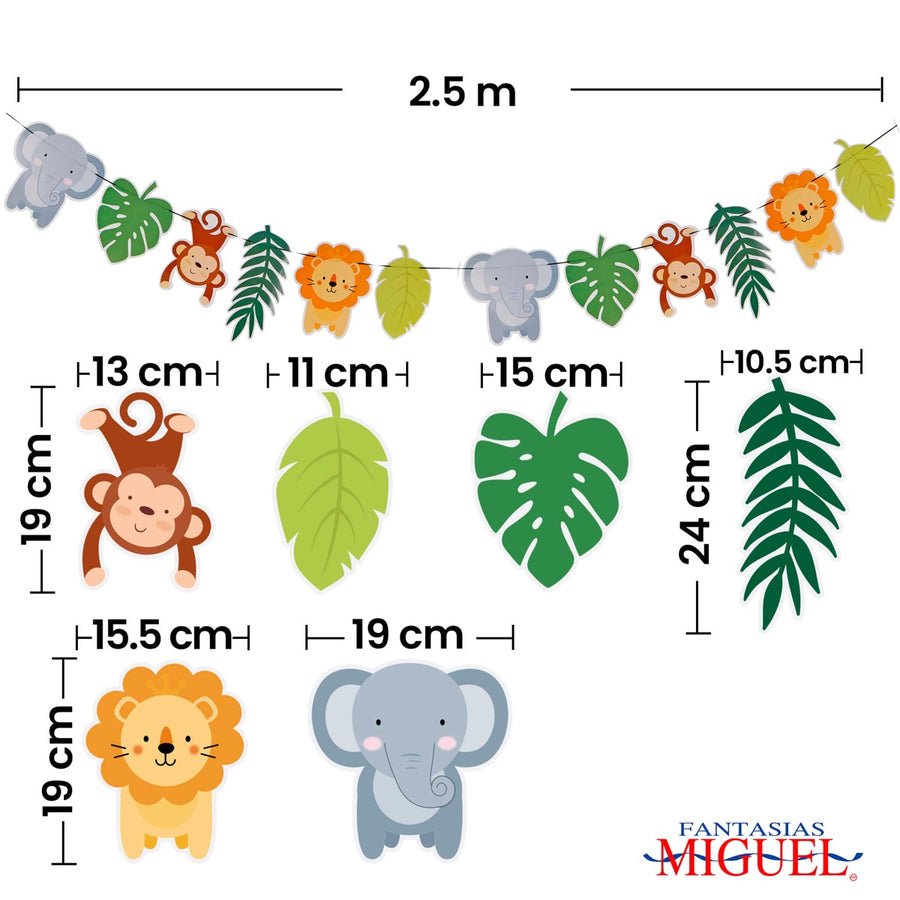 Art.8483 Banderín Safari x12 24cm     3m 1pz