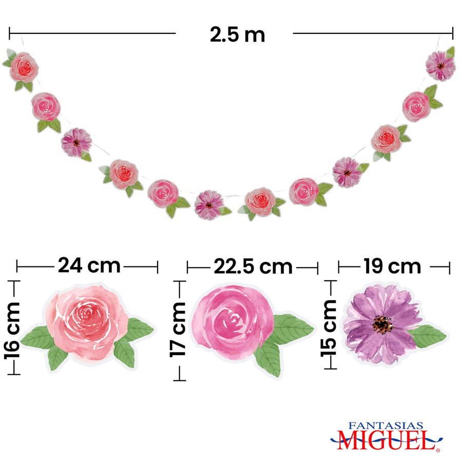 Art.8489 Banderín Flores x12 16cm     3m 1pz