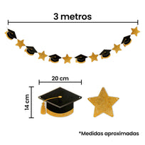Art.8508 Banderín Graduación x12 14x20cm  3m 1pz