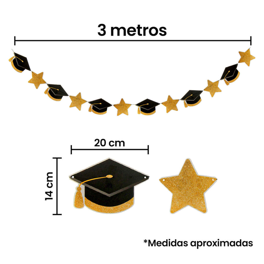 Art.8508 Banderín Graduación x12 14x20cm  3m 1pz