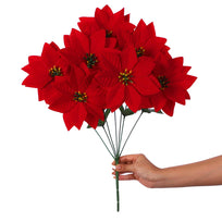 Art.8675 Flor Nochebuena Terciopelo x7 44cm 1pz