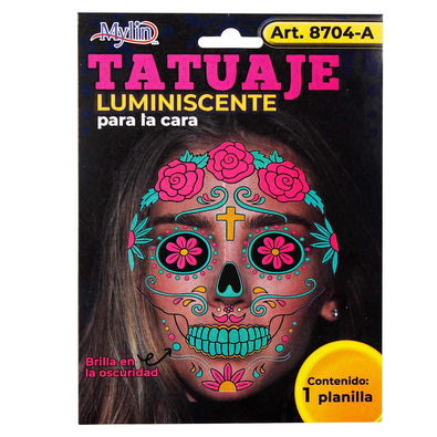 Fantasías Miguel Art.8704 Tatuaje Luminiscente Para Cara  1 Planilla