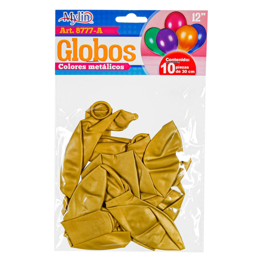 Art.8777 Globo Color Metálico 25cm 10pz