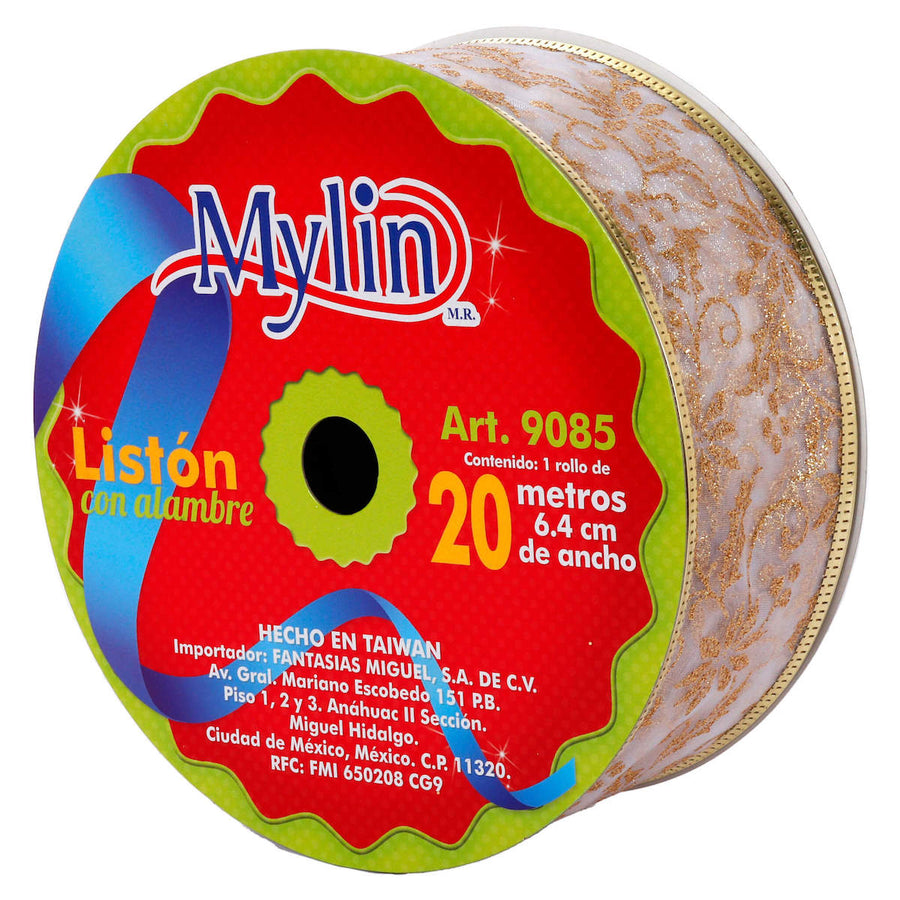 Art.9085 Listón Organza Nochebuena 6.4cm 20m