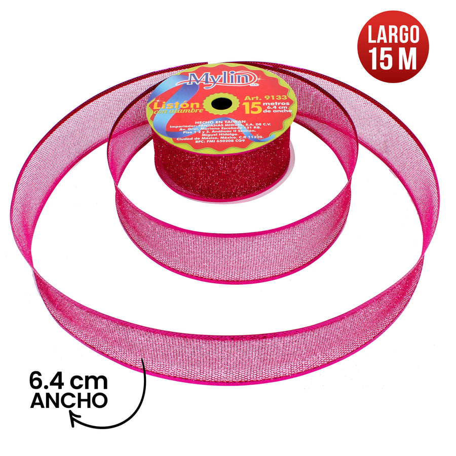 Art.9133 Listón Malla Colores Metálicos 6.4cm 15m