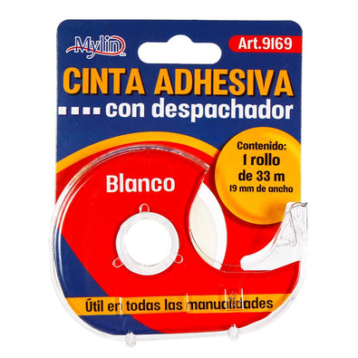 Fantasías Miguel Art.9169 Cinta Adhesiva Con Despachador Blanco 19mm 33m