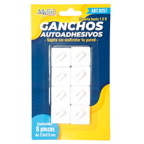 Art.9257 Ganchito Autoadhesivo 2.5x2.5cm 8pz