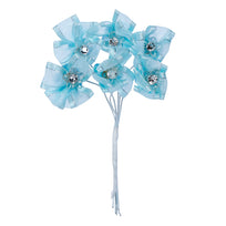 Art.9468 Ramito Flor Listón Con Piedra x6 Flores 11cm 1pz