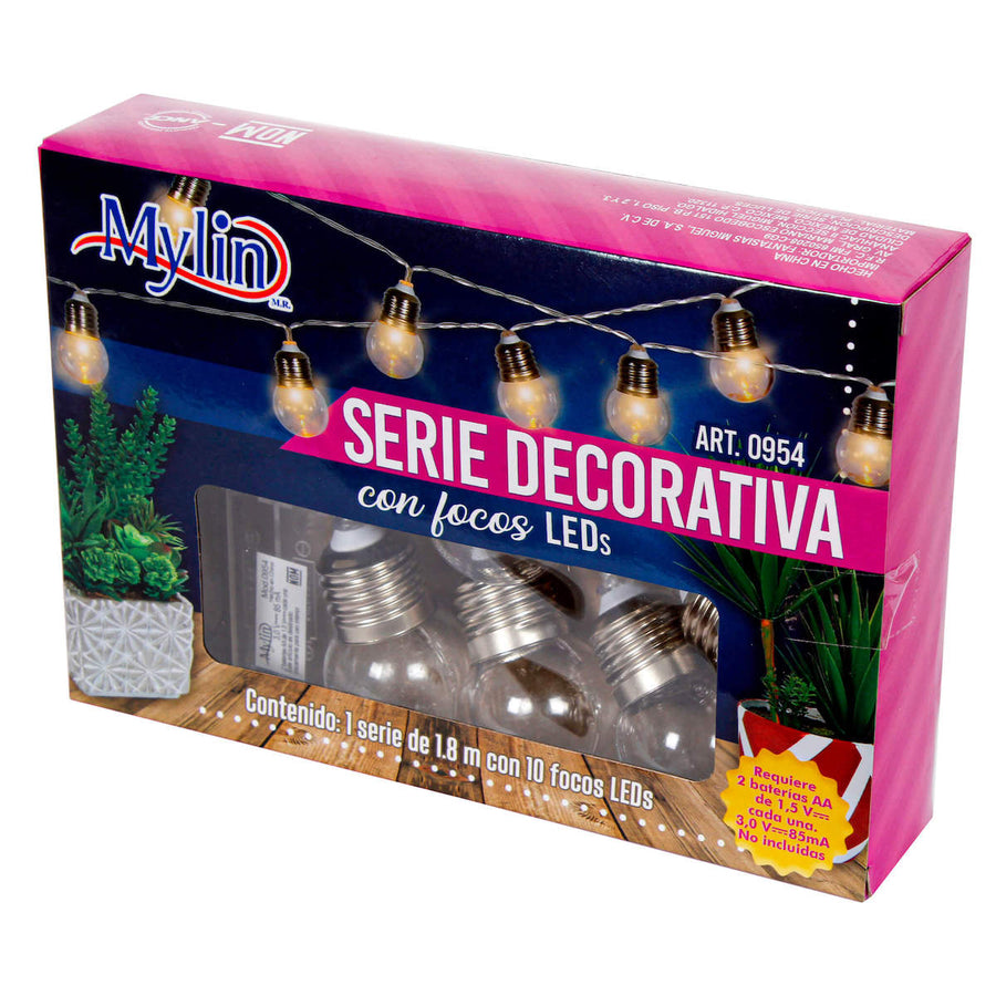 Art.954 Serie Focos Leds Decorativa x10 1.8m 1pz