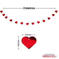 Art.9648 Guía Corazón Lentejuela x13 2m 1pz