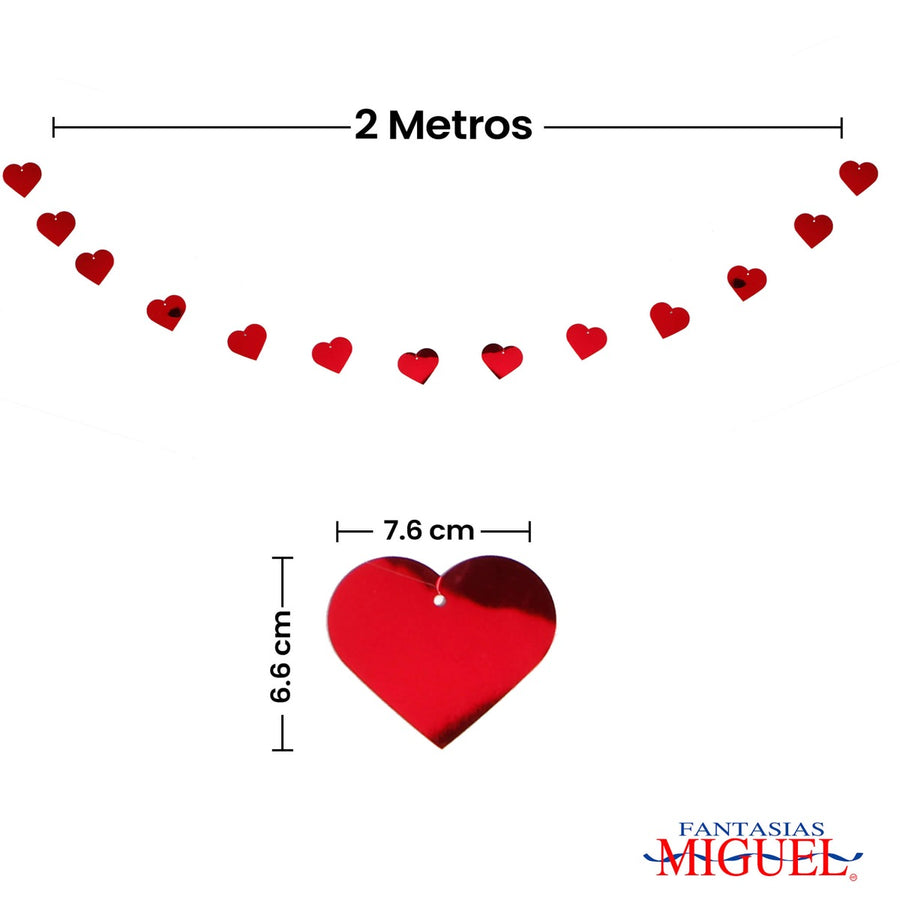 Art.9648 Guía Corazón Lentejuela x13 2m 1pz