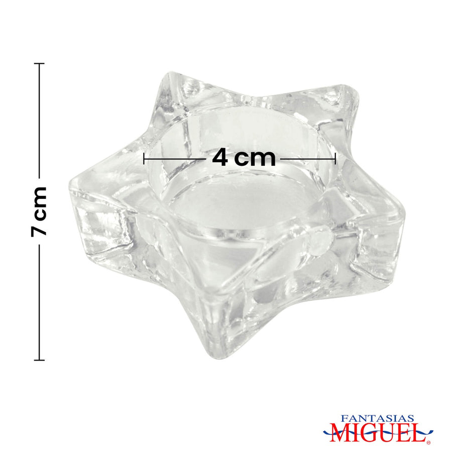 Art.9785 Adorno De Cristal En Forma De Estrella 2.5x7.5cm 1pz