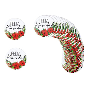 Art.9816 Tarjeta Circular Feliz Navidad 4x4cm 24pz