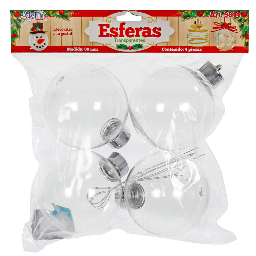 Art.9844 Esfera Transparente 80mm 4pz