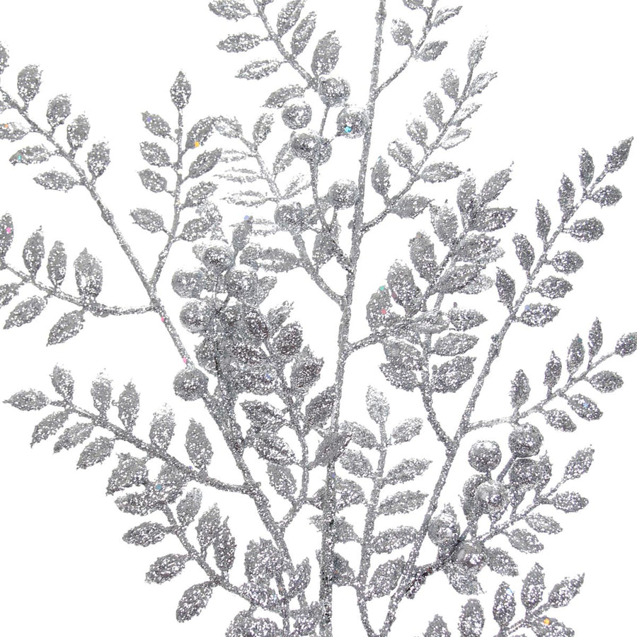 Art.9847 Vara Follaje Con Cerezas Diamantadas 89cm 1pz