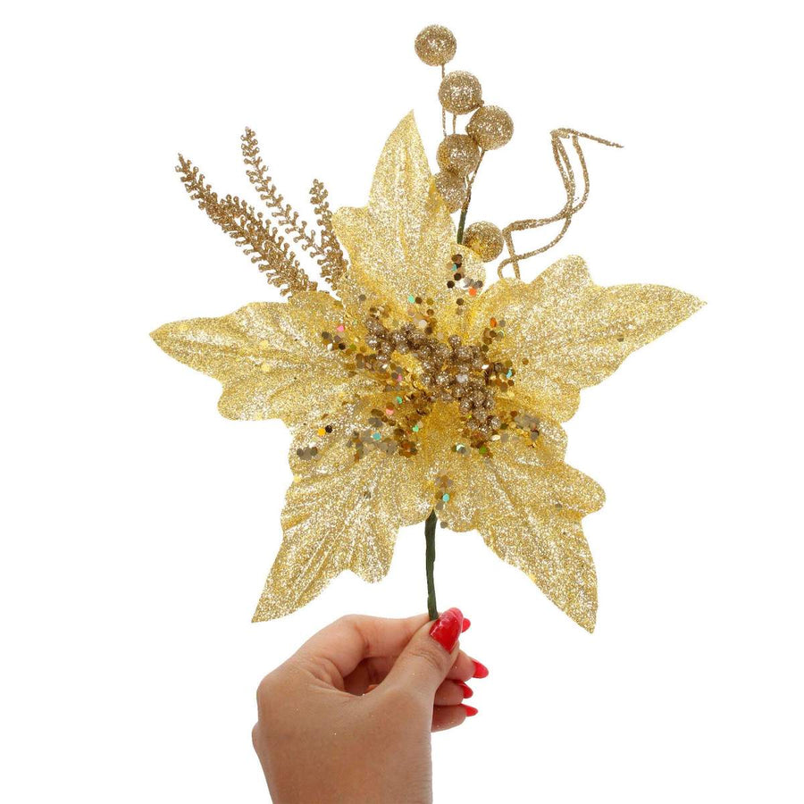 Art.9855 Pick Nochebuena Grande Diamantada 23cm 1pz