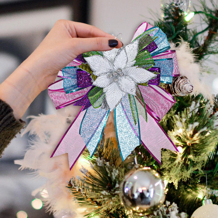 Art.9864 Flor De Nochebuena Grande Terciopelo 32cm 1pz