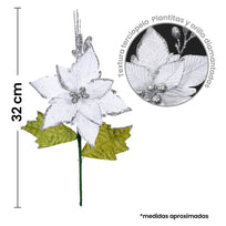 Art.9864 Flor De Nochebuena Grande Terciopelo 32cm 1pz